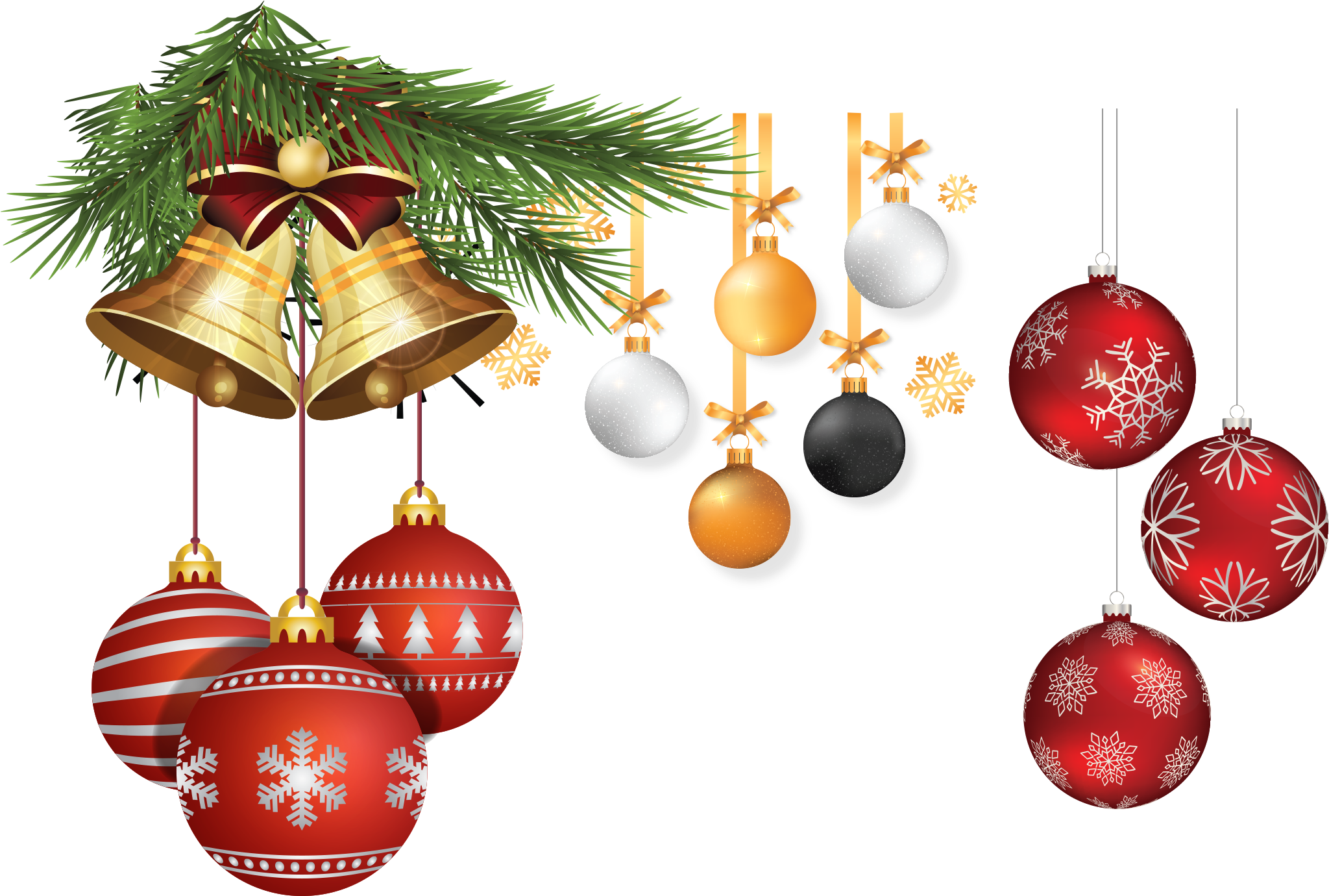 Download - Christmas Ornaments Transparent Background (2118x1477), Png Download