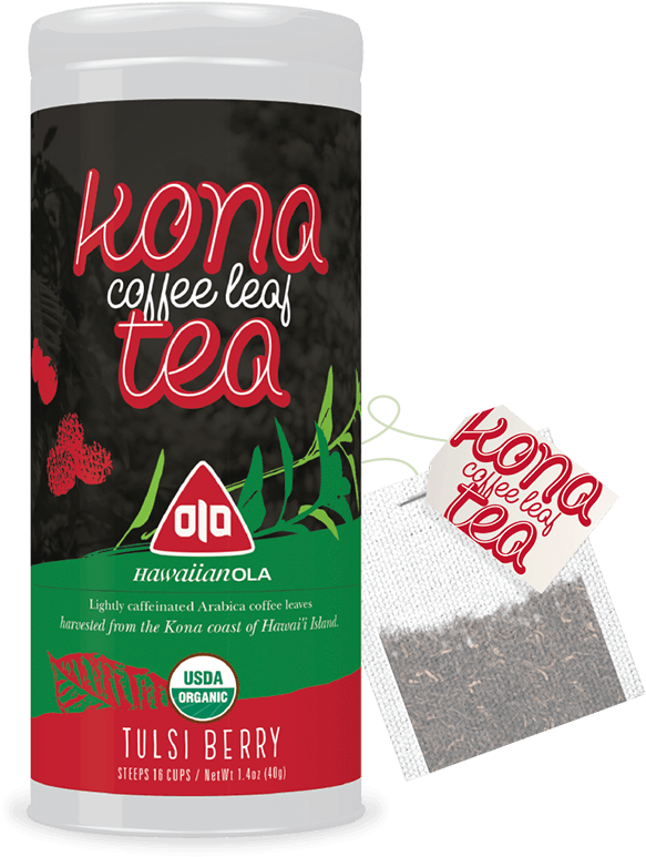 Kona Coffee Leaf Tulsi Berry Tea Bags (1000x1000), Png Download