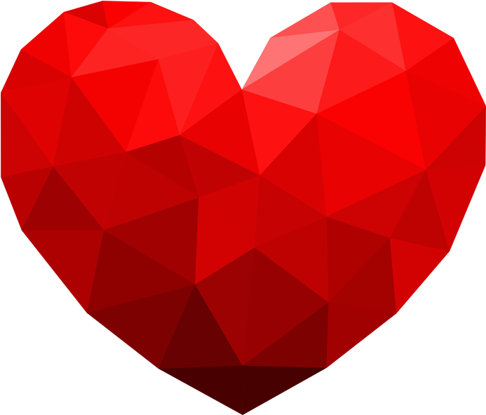 3d Geomatric Heart Png Transparent - Geometric Love Heart (1000x824), Png Download