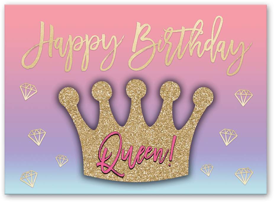 Happy Birthday Queen Greeting Card - Greeting Card (1000x1000), Png Download