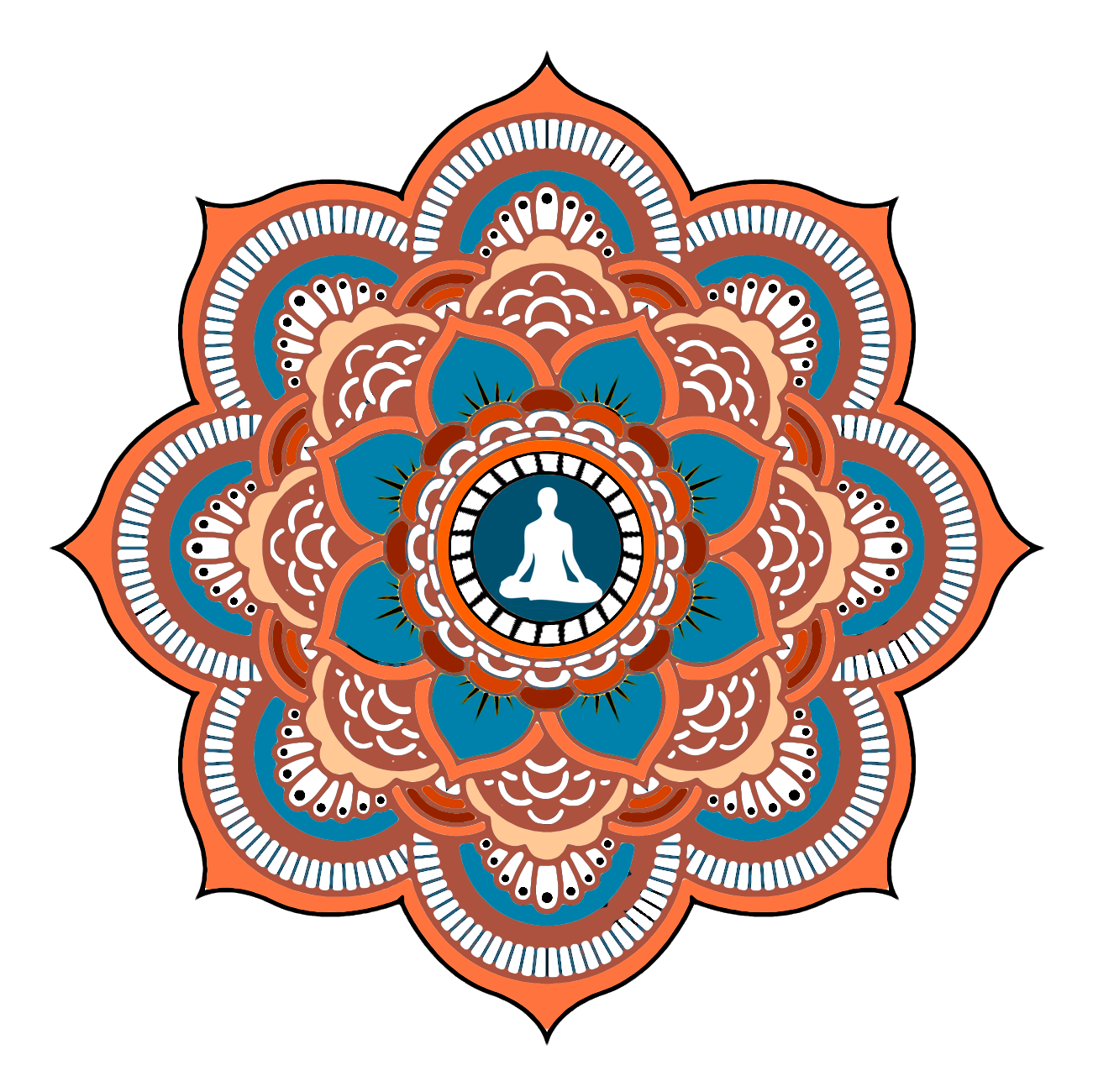 Logopng - Colorful Mandala Flower (1300x1377), Png Download