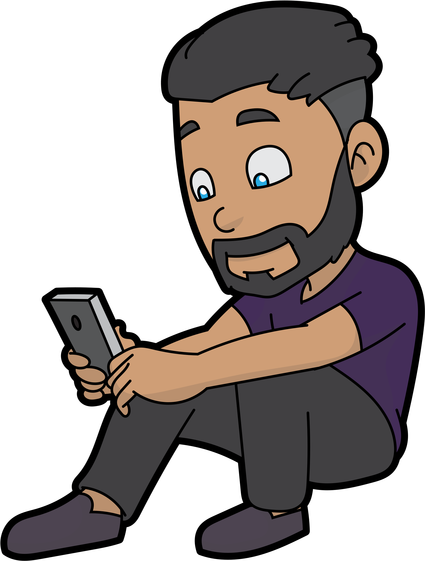 Download Png Black And White File Cartoon Man Using His Smartphone - Man With Mobile Phone Cartoon Png PNG Image with No Background Download Png Black And White File Cartoon Man Using His Smartphone - Man With Mobile Phone Cartoon Png PNG Image with No Background