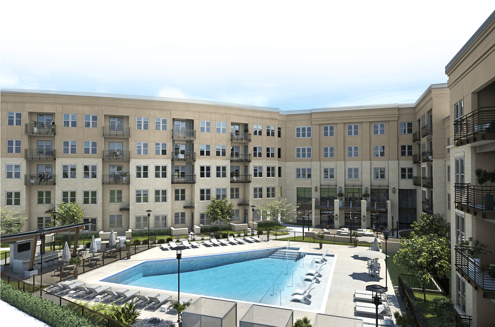 Sojourn Glenwood Place Pool - Penthouse Apartment (1573x1080), Png Download