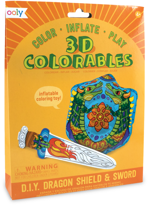 3d Colorables Dragon Shield & Sword - Sword (800x800), Png Download