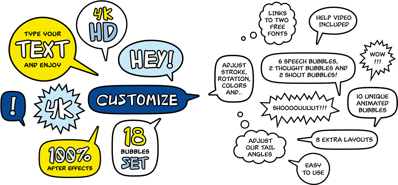 Basically, Customizable Animated Speech Bubbles That - Cartoon (1420x691), Png Download