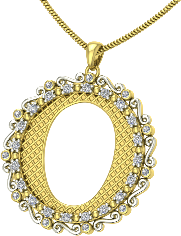 3d Face Gold Jewellery Pendant - Locket (900x900), Png Download
