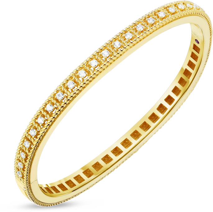 Roberto Coin Byzantine Barocco 18kt Gold Bangle With (1000x1000), Png Download