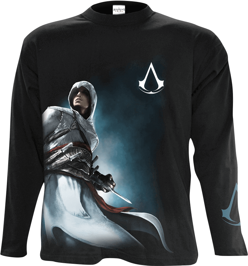 Assassins Creed Altair Side Print Long Sleeve T Shirt - Altair Assassin's Creed Halloween Outfits (850x850), Png Download