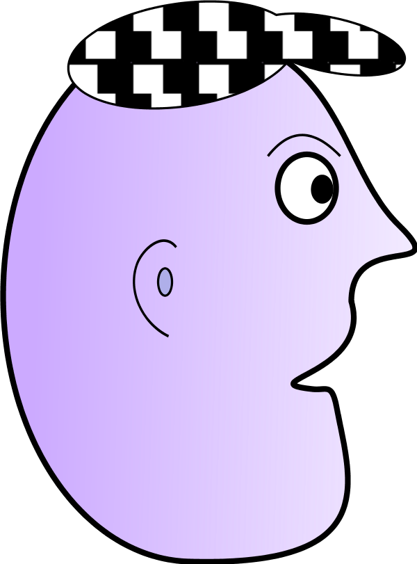 Cartoon Man Face Profile Wearing Cap - Clip Art (600x811), Png Download