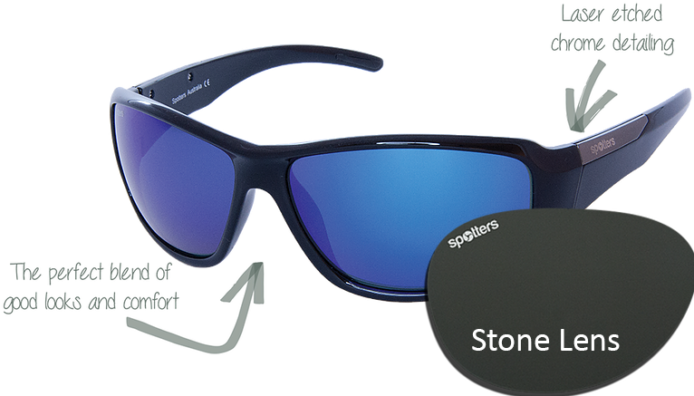 Spotters Sunglasses Vector Gloss Black Frame With Stone - Sunglasses (765x765), Png Download