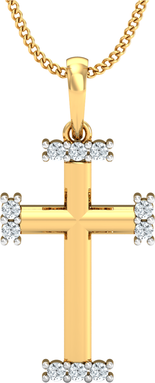 Divine Cross Diamond Pendant Pendants Online India - Cross (1500x1500), Png Download