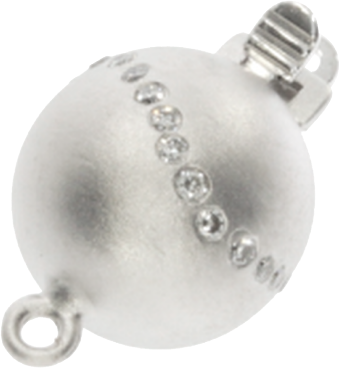 Matt Ball Clasp 750/- White Gold (1000x1000), Png Download