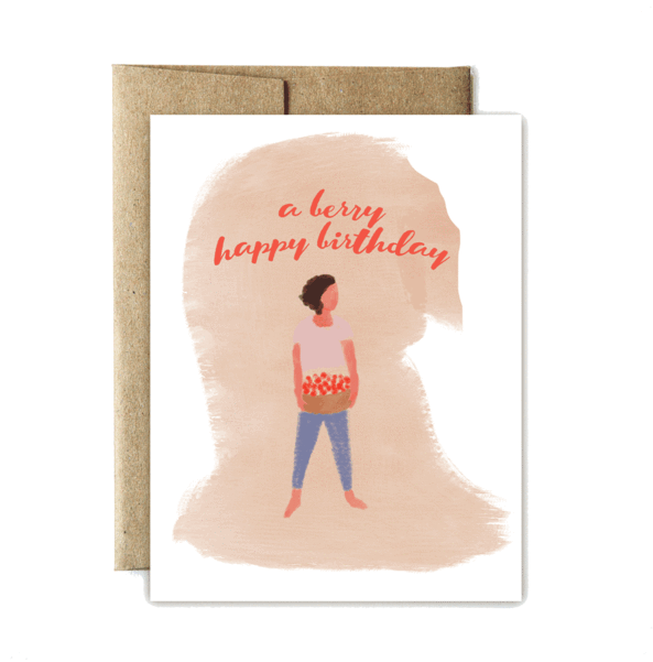 Berry Birthday - Christmas Card (600x600), Png Download