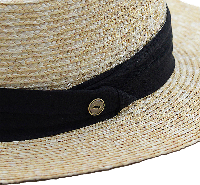 Button Ribbon Flat Crown Boater - Fedora (1000x1000), Png Download