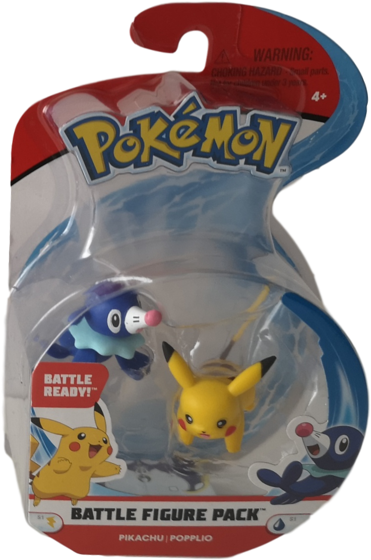 Pokemon Battle Figure Pack Pikachu E Popplio (999x1383), Png Download