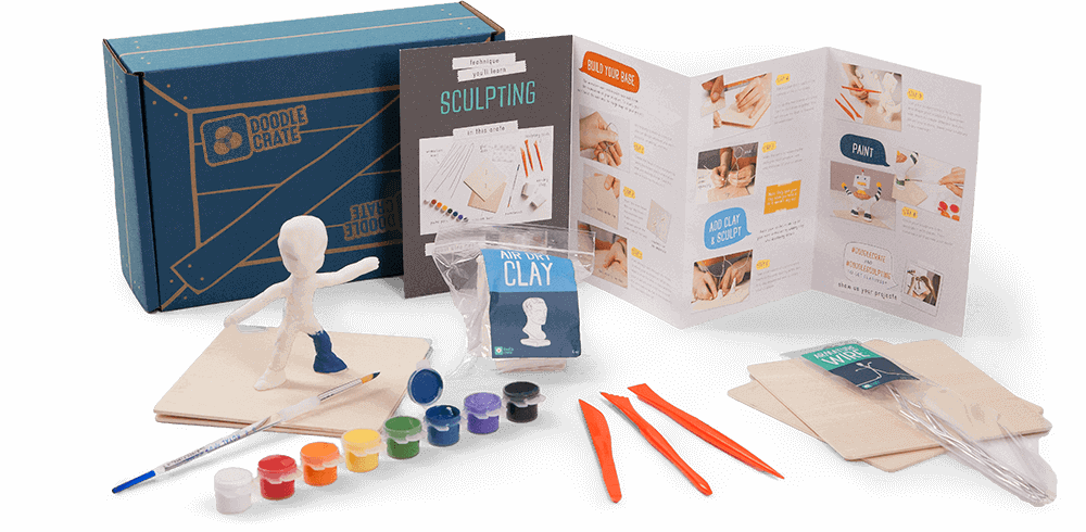 Doodle Crate - Box (1000x490), Png Download