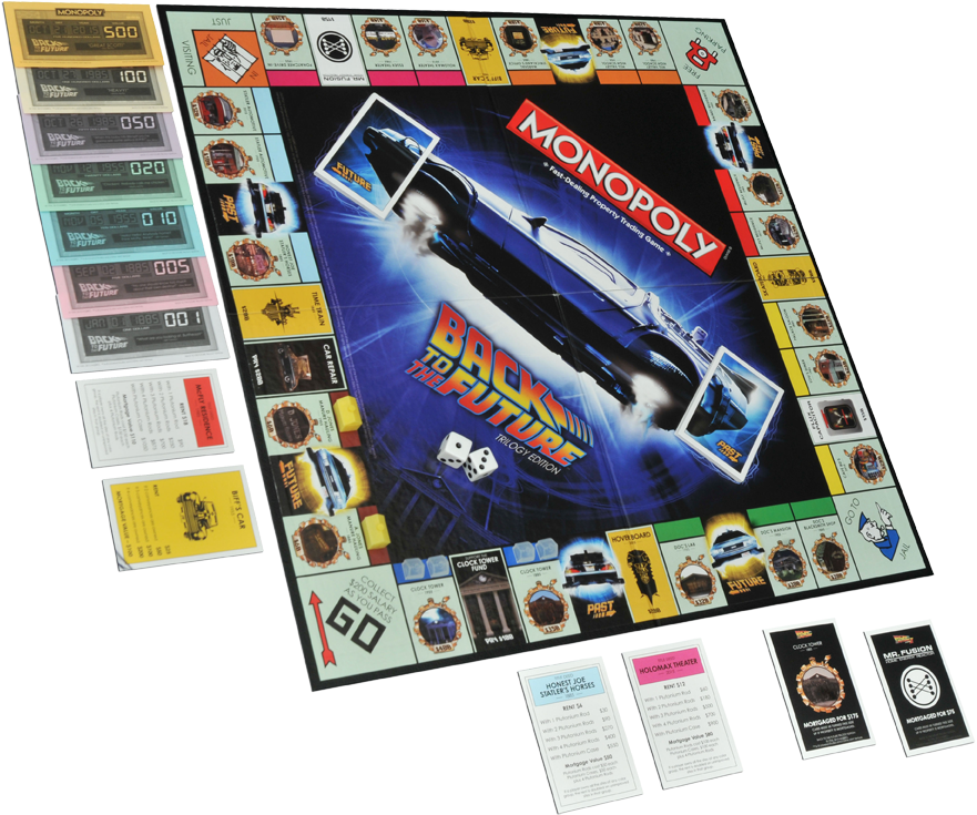 24 Jun - Back To Future Monopoly Board (925x811), Png Download
