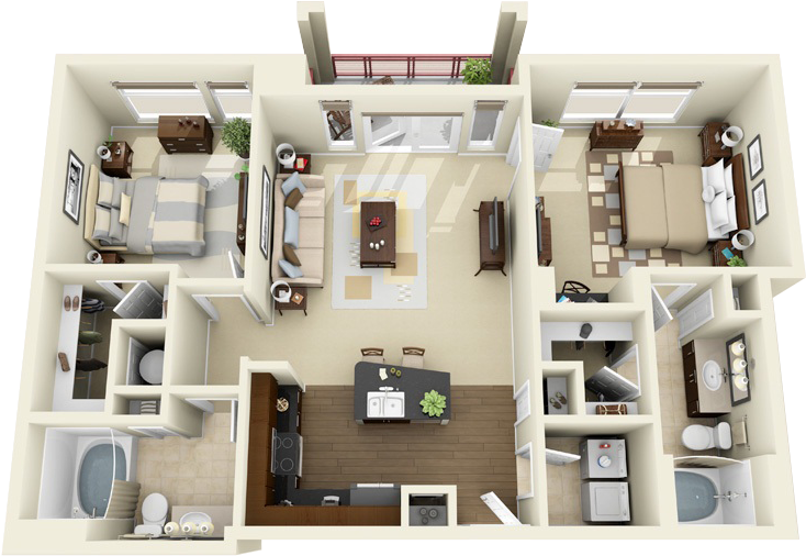 C4 2 Bed - Apartments In Los Carneros Goleta (820x740), Png Download