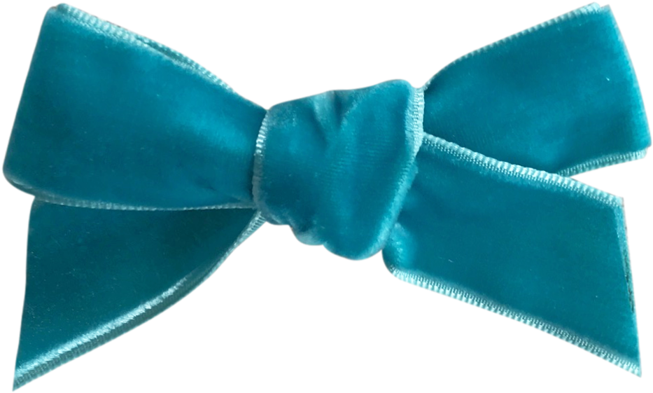 Image Of Teal French Velvet Bow Clip - Satin (1500x1500), Png Download
