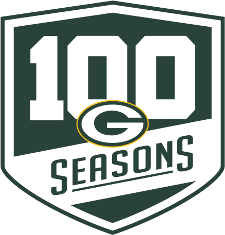 Green Bay Packers 100 Seasons (824x464), Png Download