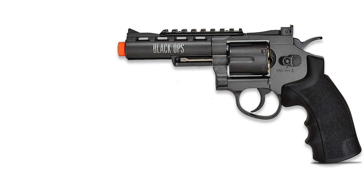 Exterminator Full Metal Revolver 4" Gun Metal - Black Ops Revolver Co2 6 (1400x780), Png Download