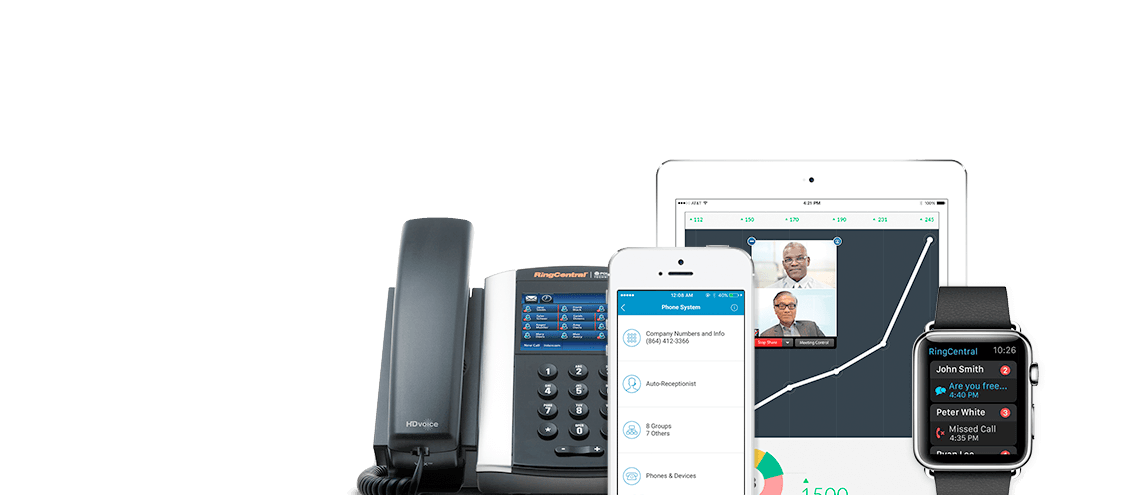 Ringcentral Cloud Pbx - Feature Phone (1920x494), Png Download