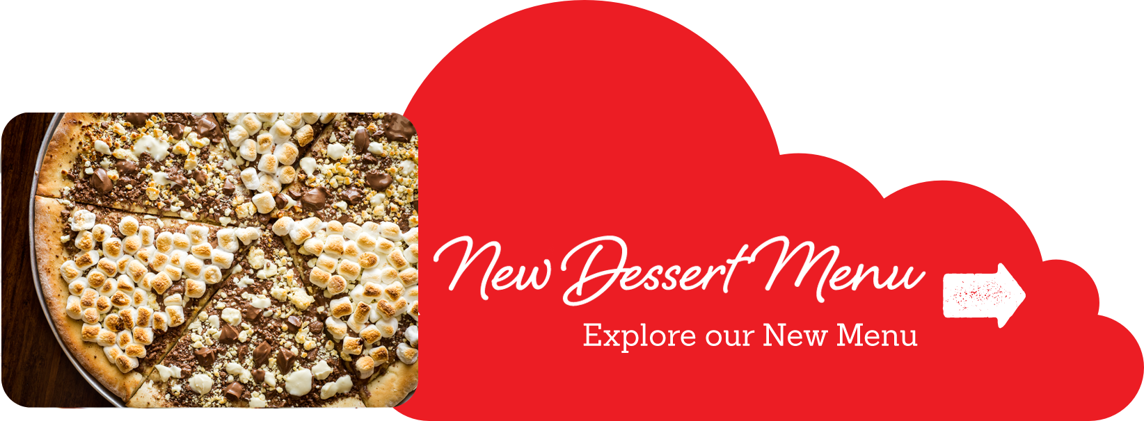 New Menu Button - Chocolate Pizza (1644x606), Png Download