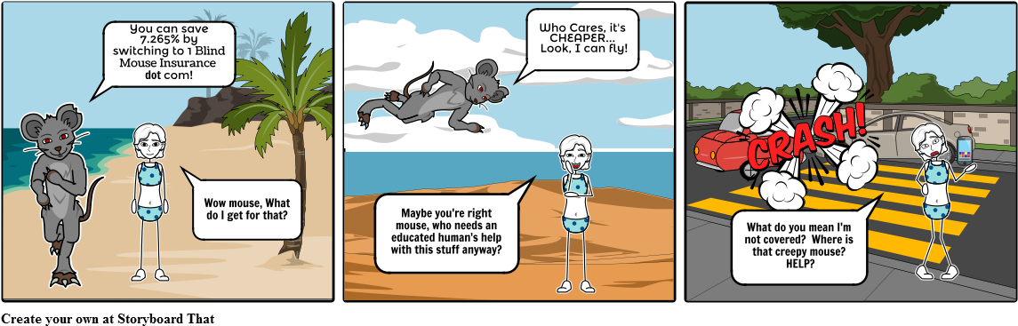 1 Blind Mouse - Cartoon (1164x385), Png Download