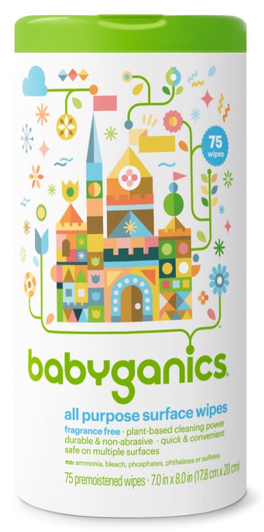 Baby Safe, Plant Based All Purpose Wipes - Babyganics (1000x1000), Png Download