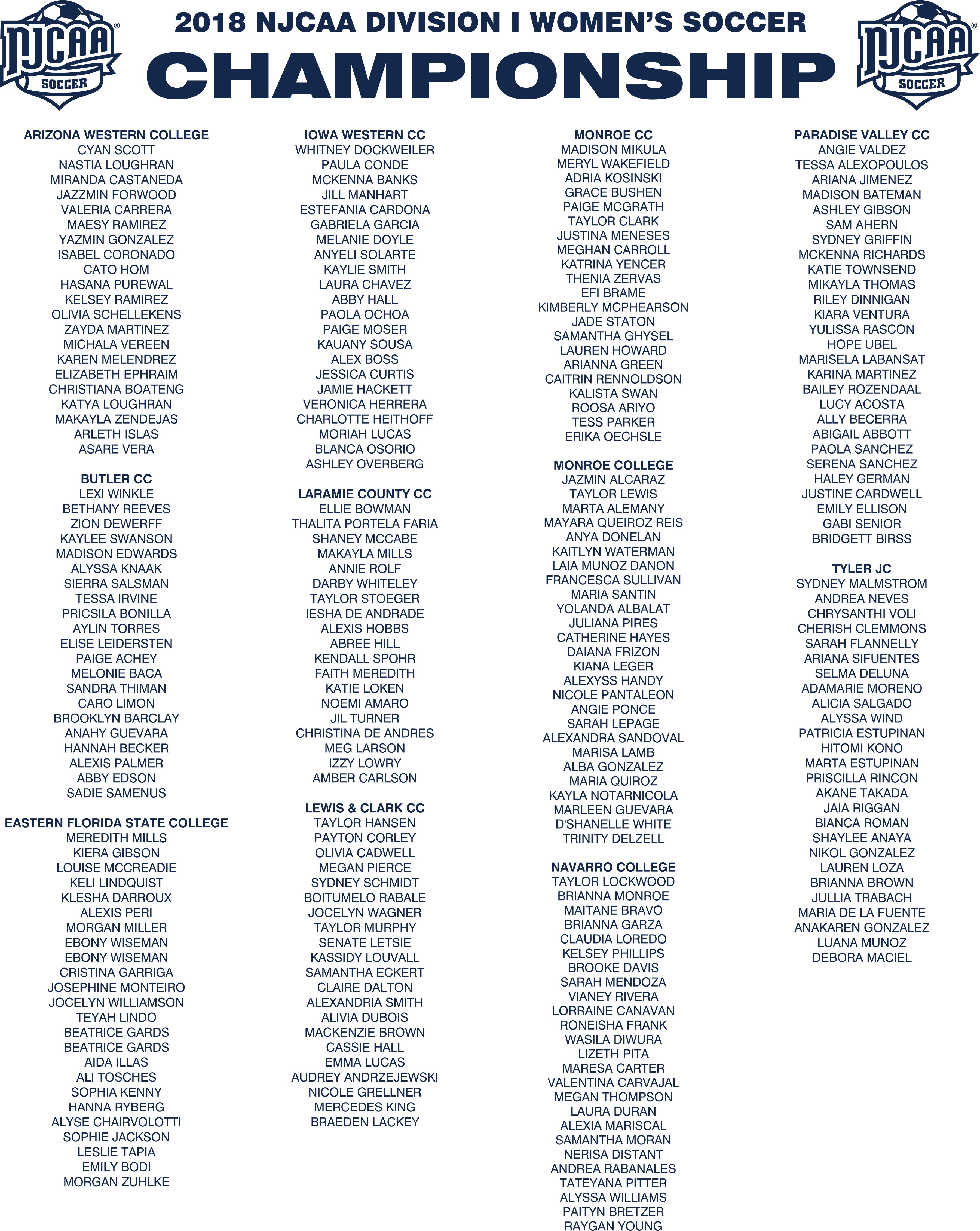 2018 Njcaa Women's Soccer Di National Championship - Publication (3600x4522), Png Download