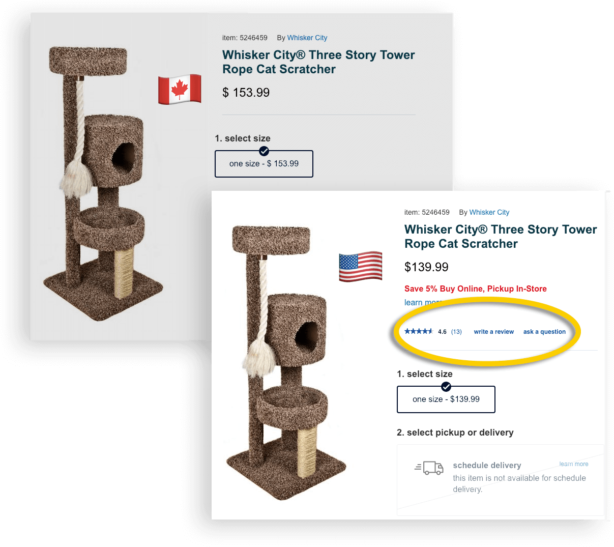 Petsmart Treats Us Vs Canada Site Reviews - Circle (1284x1166), Png Download