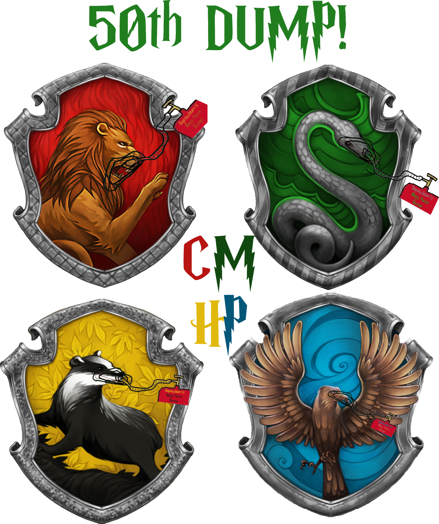 Copy Link - Hogwarts Houses Symbols (1500x1791), Png Download