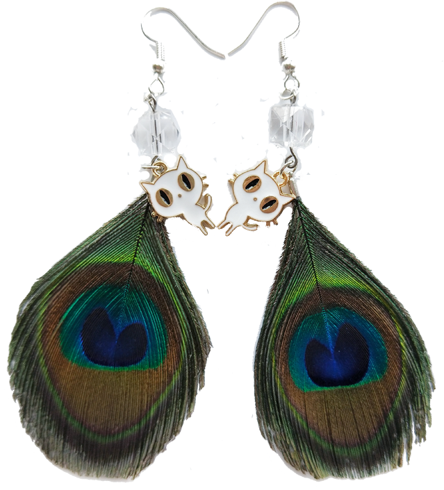 Wholesale Simple Design Cheap Peacock Feather Earrings - Earrings (800x800), Png Download