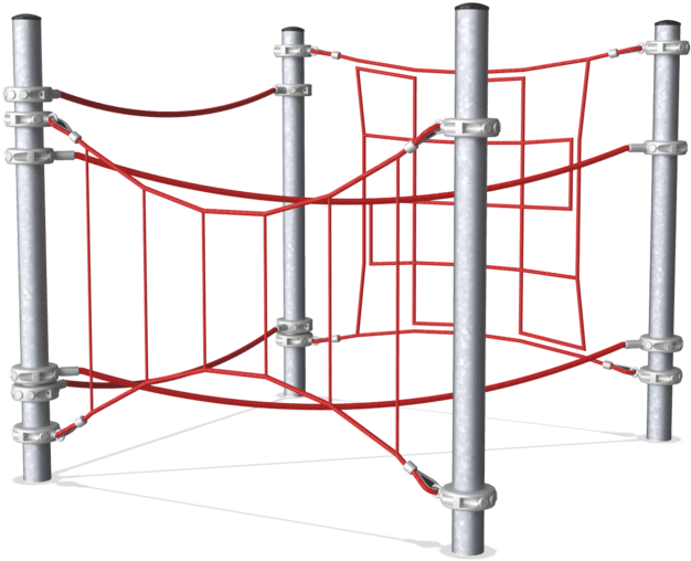Combination Of Small Amusement Net Elements With Steel - Fence (640x522), Png Download