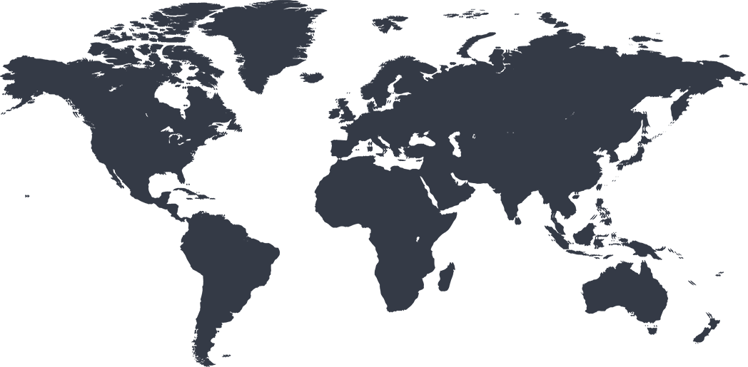 Worldwide Service Network - Travel Map Black And White (1048x515), Png Download