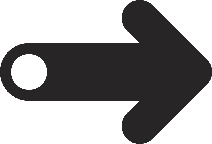 Right Arrow With White Dot Tail (735x502), Png Download