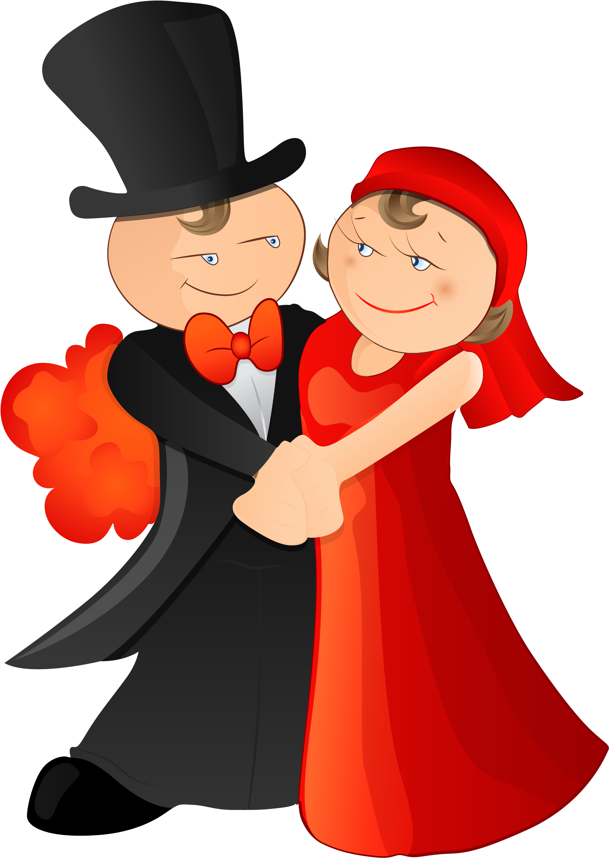 Download Cartoon Marriage Illustration The Bride And Dancing - Cartoon Bride  And Groom Dancing PNG Image with No Background 