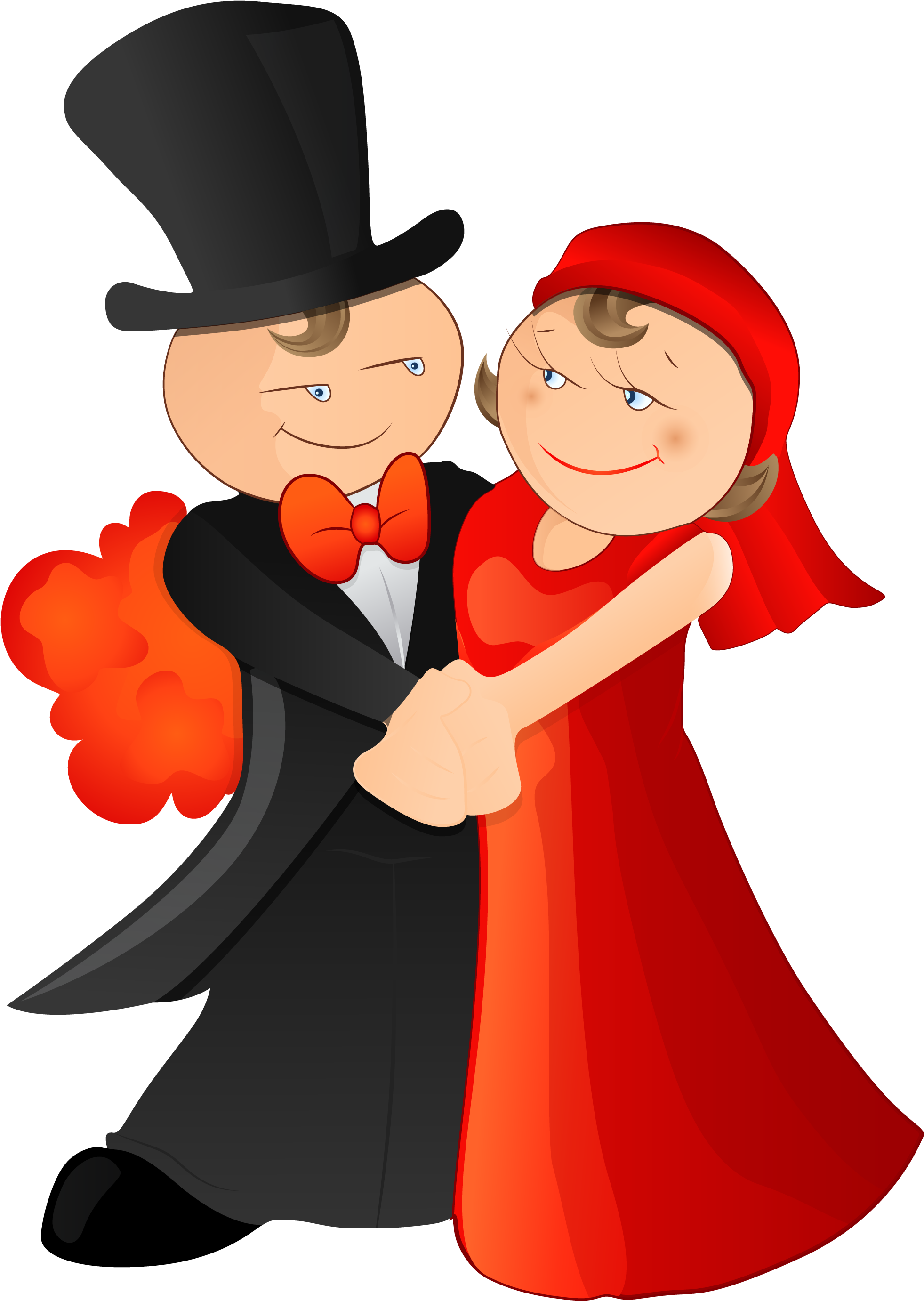 Cartoon Marriage Illustration The Bride And Dancing - Cartoon Bride And Groom Dancing (3219x2762), Png Download