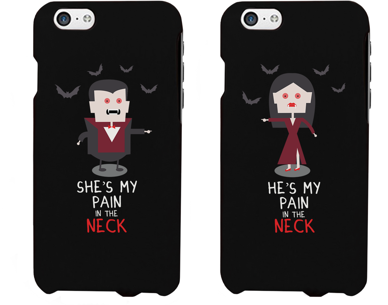 Pain In The Neck Vampire Couple - Cute Best Friend Phone Cases (1860x1200), Png Download