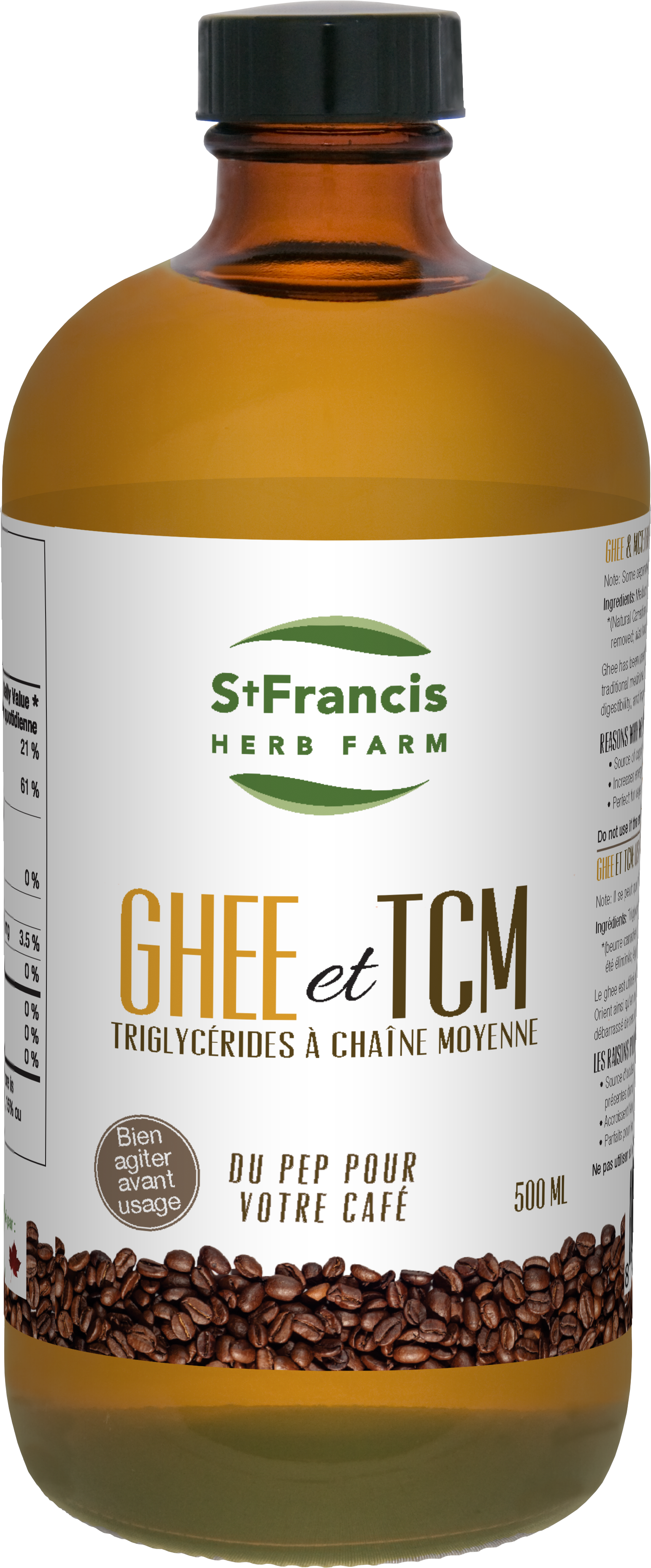 Nutritional Facts - St Francis Mct Ghee (1594x3780), Png Download