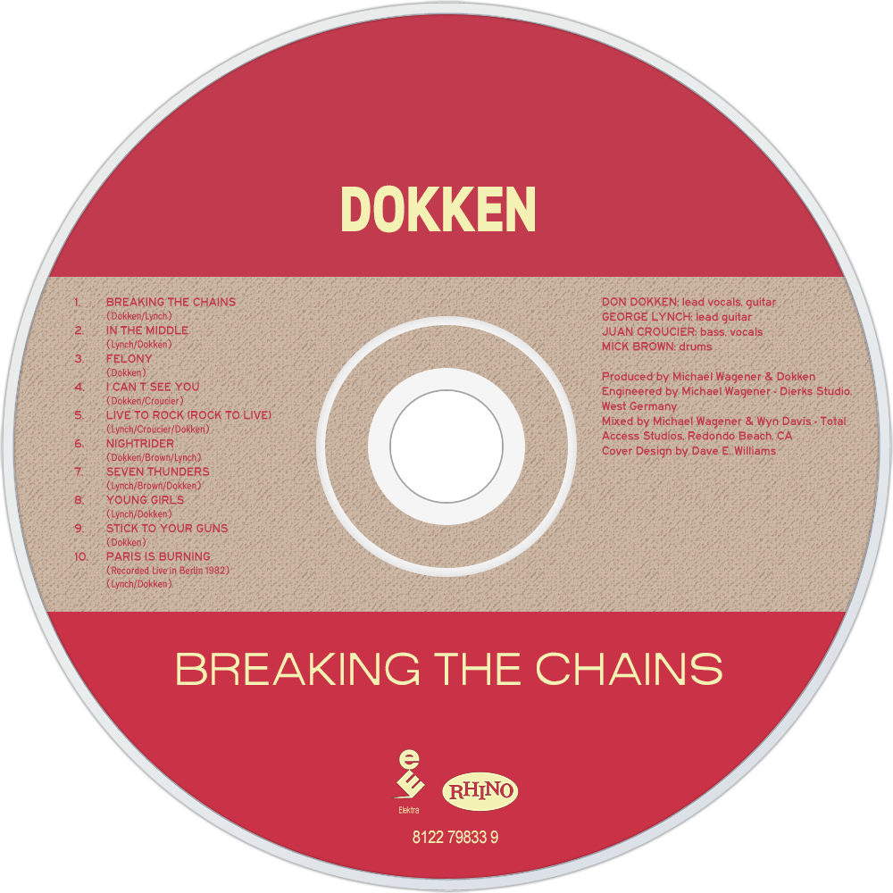 Dokken Breaking The Chains Cd Disc Image - Omroep Groesbeek (1000x1000), Png Download