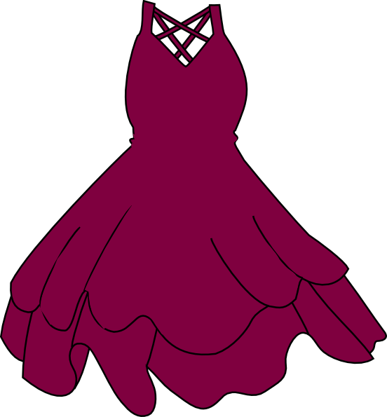 Purple Dress Clipart (552x595), Png Download