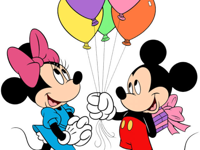Mickey Mouse Clipart Ballon - Cartoon Mickey Mouse And Minnie Mouse (640x480), Png Download