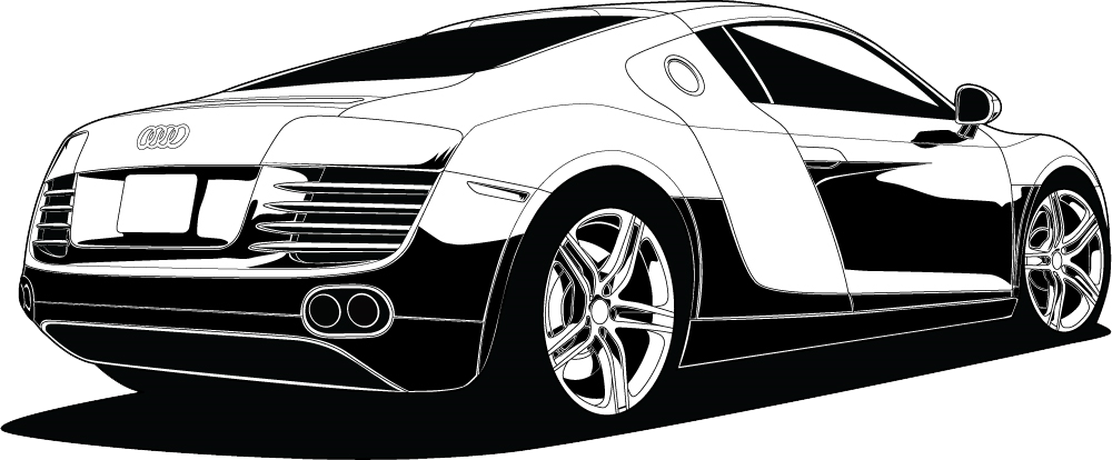 1000 X 414 26 - Audi R8 Car Vector (1000x414), Png Download