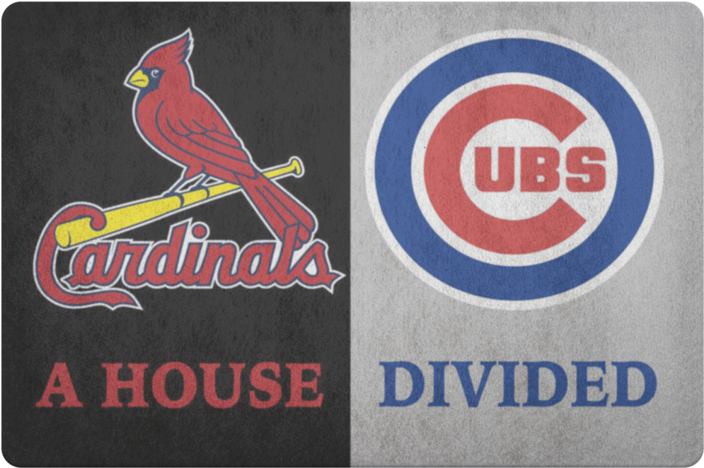 St Louis Cardinals Chicago Cubs House Divided Custom - Chicago Cubs (1024x1024), Png Download