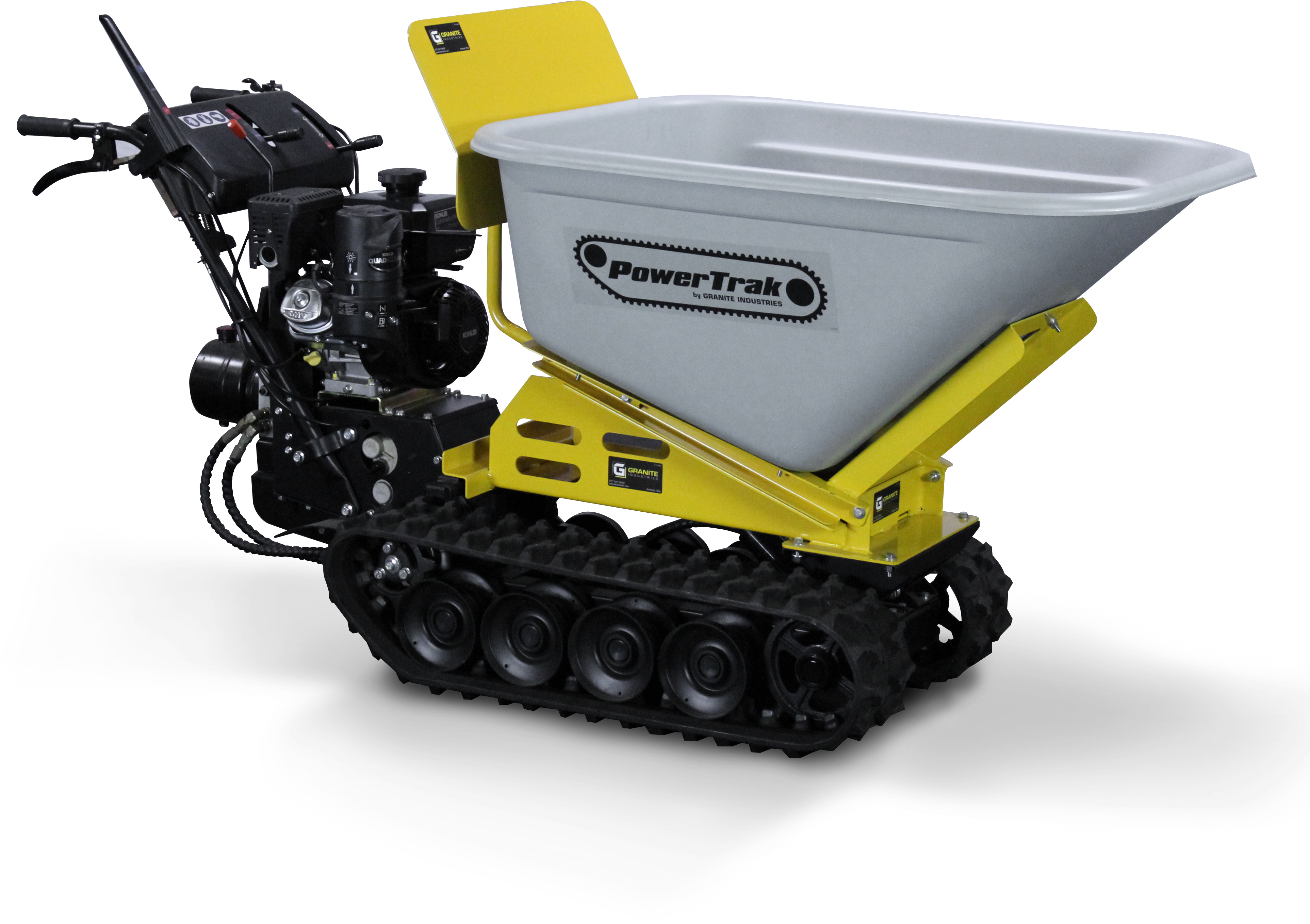 The Granite Powertrak 1100 Gas Powered Wheelbarrow - Gas Powered Wheelbarrow (3911x3298), Png Download
