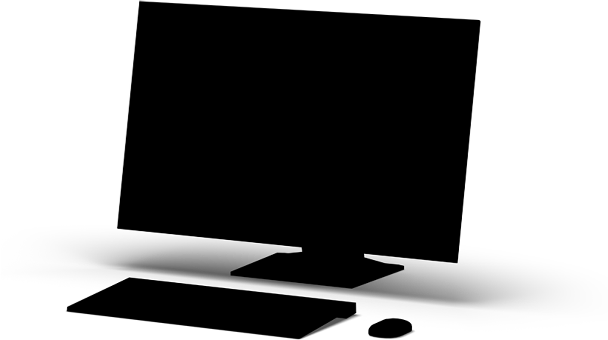 Computer Silhouette - Led-backlit Lcd Display (1229x1229), Png Download