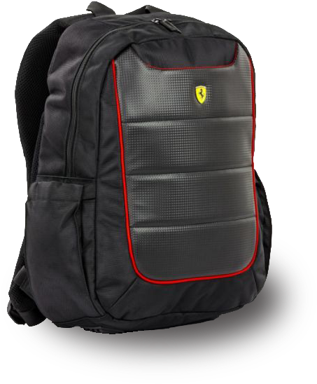 Ferrari Black Back Pack - Backpack (592x600), Png Download