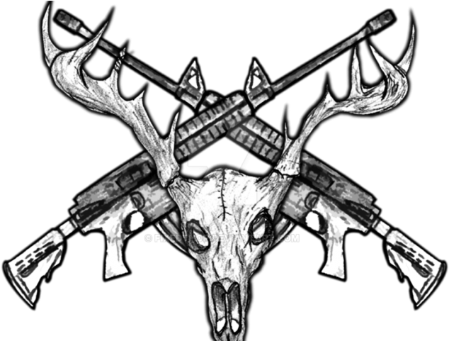 Rifle Clipart Skull Crossed - Illustration (640x480), Png Download