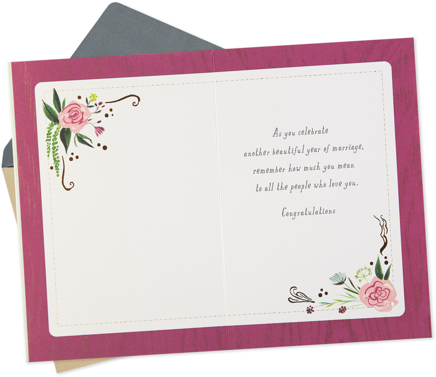 Heart And Flowers With Glitter Anniversary Card - Paper (1470x1470), Png Download